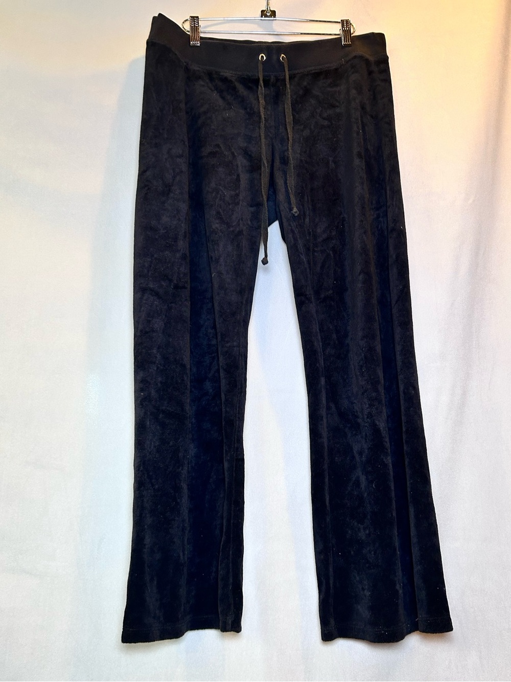 Juicy Couture Black Label Wide Leg Y2K Velour Track Pants Lounge Pants, Size L - Picture 1 of 11